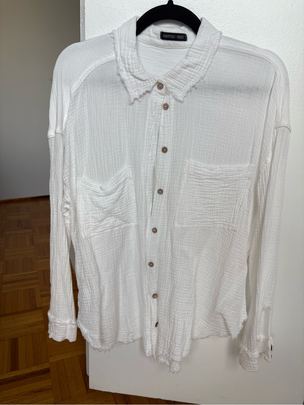 Robertson Rodeo White Gauze Button-Up Shirt - Medium